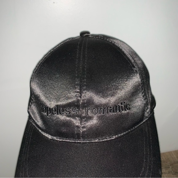 Women’s Size AUGUST HAT COMPANY Satin Polyester Black Hopeless Romantic Cap NWT - Picture 2 of 14